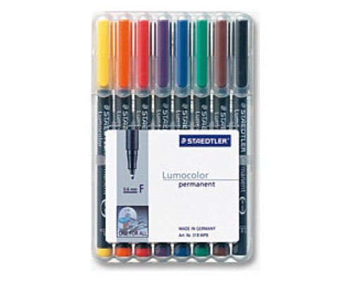 ESTUCHE 8 MARCADORES LUMOCOLOR PERMANENTE PUNTA FINA 0,6MM. SURTIDOS STAEDTLER 318 WP8 (Espera 4 dias)